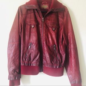 Burgundy - Vegan Leather Bomber